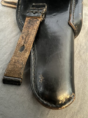 Post-WW2 German P38 Black Leather Holster Exact Replica Semi-Automatic Pistol - Image 6