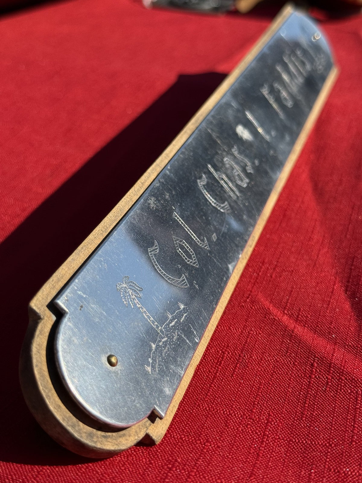 WW2 US Army Col Charles Faddis Mediterranean Infantry Desk Name Plaque PA WW1 - Image 5