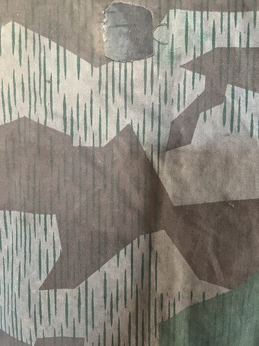 Original WW2 German Wehrmacht Canvas Zeltbahn Shelter Quarter Splinter Oak Camo - Image 10