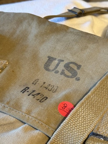 Original WW2 U.S. Army M1936 Musette Bag Field Pack 1943 Atlantic Products Corp - Image 3