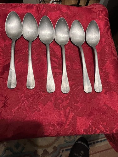 Six WW2 German Aluminum Dinner Spoons Wehrmacht Issue Reading Germany Mess Hall - Image 9