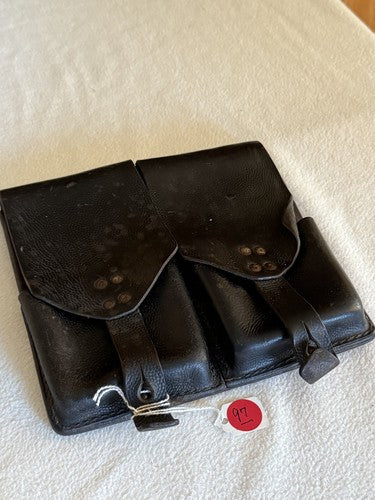 Austrian Steyr StG 58 Dual Magazine Pouch Stolla Wien Black Pebbled Leather FAL