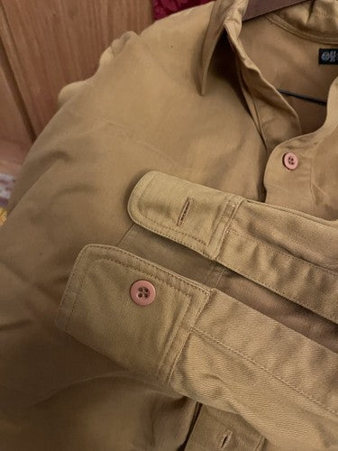 WW2 German Elite Services Officer Shirt Mustard Brown RZM Tag #6135 Long Sleeve - Image 8