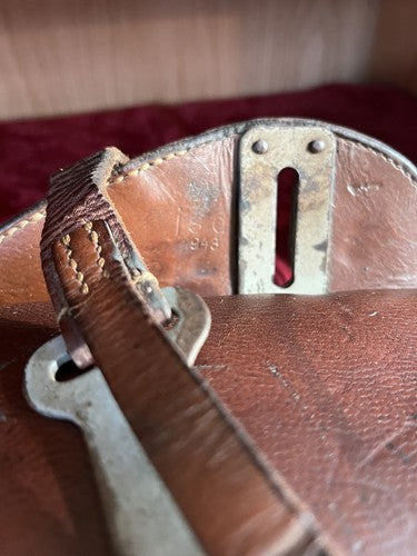 WW2 German Wehrmacht Cavalry Saddlebag Brown Leather JSO 1943 Eagle Stamped 5 - Image 10