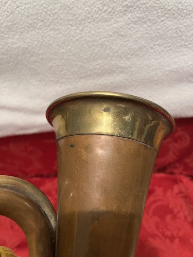 WW2 German Cavalry Copper Brass Bugle Golden Yellow Tassels Mouthpiece Original - Image 6