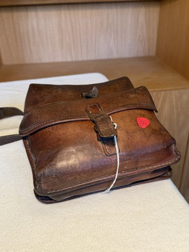 WW2 Austrian Reconnaissance Patrol Bag Brown Leather Medic Pouch - Image 2