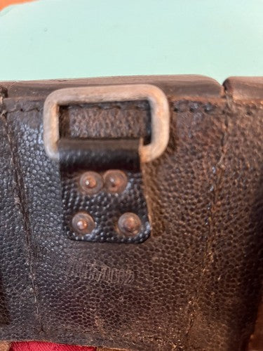 WW2 German Wehrmacht K98 Mauser Ammo Pouch Black Leather RBNr 0486/0007 Pebbled - Image 2