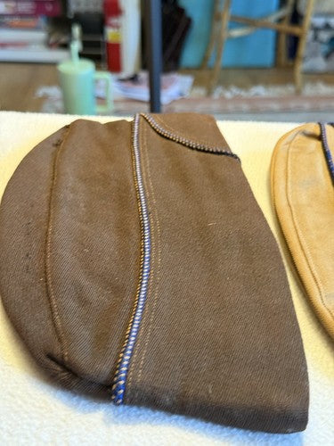 Lot 5 WW2 US Army & Army Air Corps USAAF Officer Garrison Overseas Caps Wool Tan - Image 7