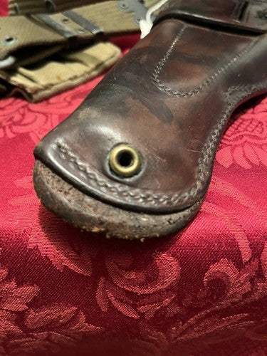 WWII US Army 1942 Sears 1911 Leather Holster Boyle Ammo Pouch Canvas Belt Mint - Image 7