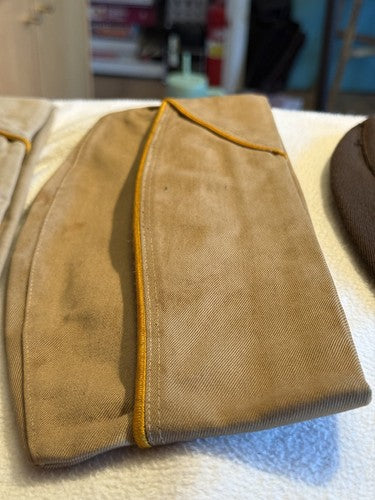 Lot 5 WW2 US Army & Army Air Corps USAAF Officer Garrison Overseas Caps Wool Tan - Image 6