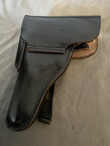 Post-WW2 German P38 Black Leather Holster Exact Replica Semi-Automatic Pistol - Image 5
