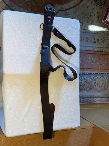 WW1 US Army Officer Sam Browne Belt & Cross Strap Russet Leather Brass Original - Image 2