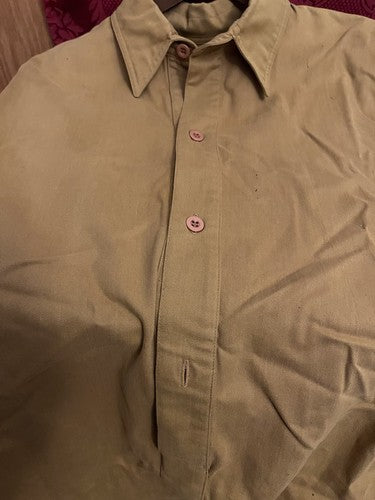 WW2 German Elite Services Officer Shirt Mustard Brown RZM Tag #6135 Long Sleeve - Image 6