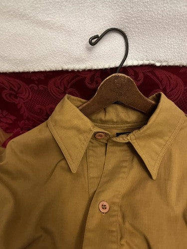 WW2 German Elite Services Officer Shirt Mustard Brown RZM Tag #6135 Long Sleeve - Image 5