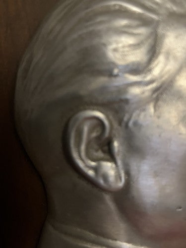 WWI German Fighter Ace Silver Alloy Plaque High Relief Walnut Hermann Goering - Image 5