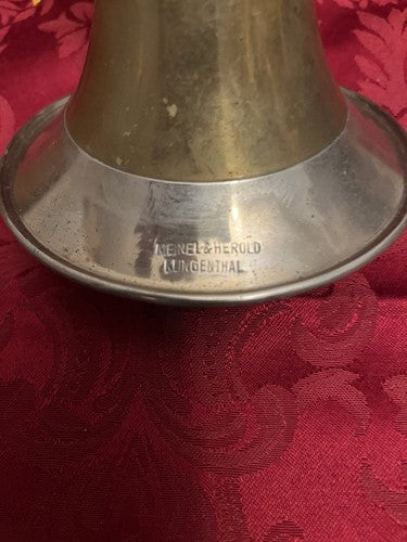 Early WW2 German Military Brass Trumpet Meinel + Herold Klingenthal Silver MP - Image 5