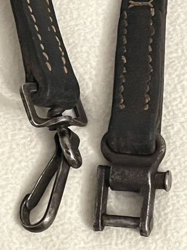 Original German WW2 Wehrmacht MG 34/42 Split-Leather Carrying Sling Dark Brown - Image 4