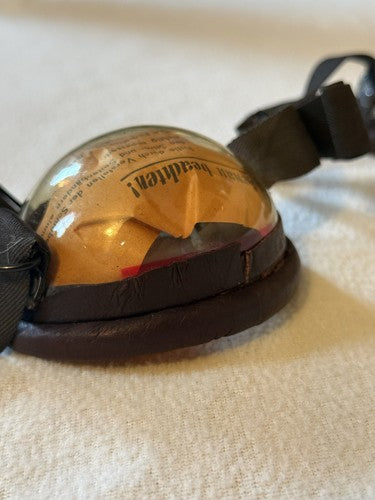 German WW2 Cavalry Horse Dust Goggles Gas Mask Padded Leather Unissued NOS Rare - Image 6