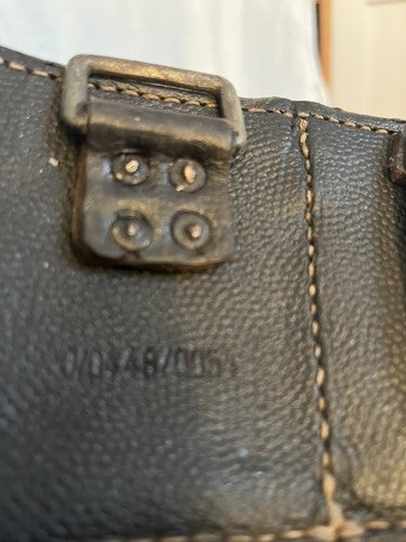 Original WW2 German Wehrmacht Black Pebbled Leather K98 Mauser Ammo Pouch O/0448 - Image 5