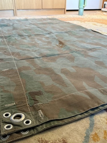 WW2 Swiss Issue Zeltbahn Shelter Quarter Splinter Camo German Style Canvas Great - Image 3