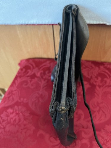 WW2 German Officer’s Map Case Black Pebbled Leather Hamburg Polizei Bag Pol Hbg - Image 5