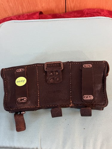 Original WW2 German Wehrmacht Black Pebbled Leather K98 Mauser Ammo Pouch O/0448