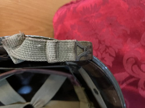 Original WW2 US GI Front Seam M1 Combat Helmet Swivel Bale Mint Liner Chin Strap - Image 4
