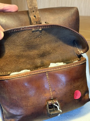 WW2 Austrian Reconnaissance Patrol Bag Brown Leather Medic Pouch - Image 8