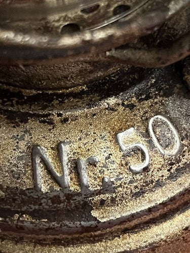 WW2 German 1940 FROWO Oil Lantern Nr 50 Original Wick Feuerhand Globe Unpainted - Image 7