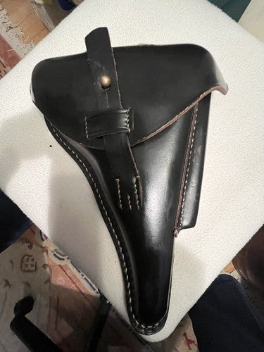 German WW2 P08 Black Luger Hardshell Early Replica Holster LOH Sohne Berlin - Image 3