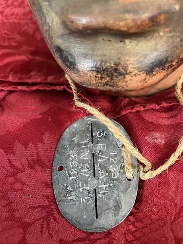 Original WW2 German Panzer Zinc Dog Tag 3.E./ L.A.H. Leibstandarte AH Unit 1233 - Image 3