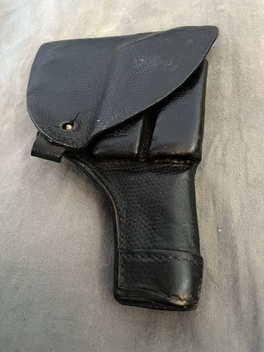 Original Swedish Issue M1907 FN M1903 Browning Pistol Holster Black Leather WWII - Image 3