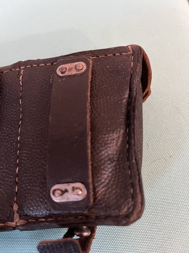 Original WW2 German Wehrmacht Black Pebbled Leather K98 Mauser Ammo Pouch O/0448 - Image 3