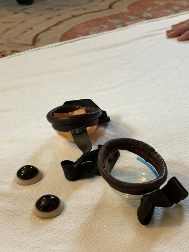 German WW2 Cavalry Horse Dust Goggles Gas Mask Padded Leather Unissued NOS Rare - Image 10