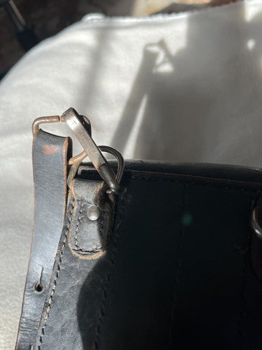 German WW2 Black Leather MP28 Style Magazine Pouch 4-Cell Case Shoulder Strap - Image 9