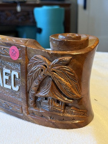 WW2 US Army Philippine Scouts Hand Carved Wood Desk Plaque Jim Spellacy AEC Mint - Image 5