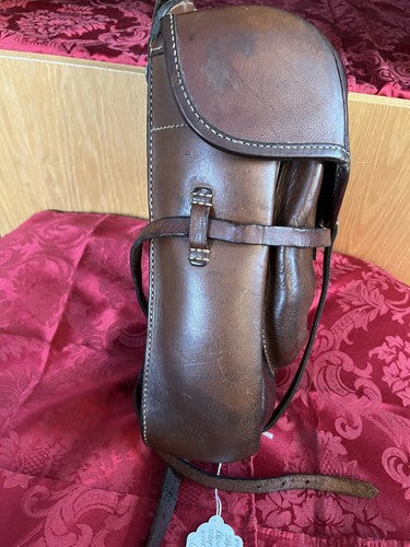 WW2 German Wehrmacht Cavalry Saddlebag Brown Leather JSO 1943 Eagle Stamped 5 - Image 4