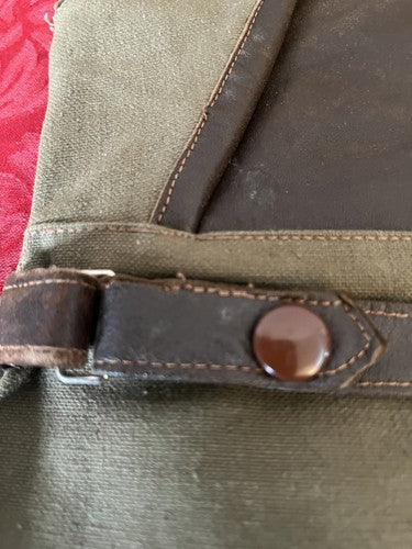 WW2 French Army Leather Canvas Machine Gunner Motorcycle Gloves Mittens MG34 - Image 4