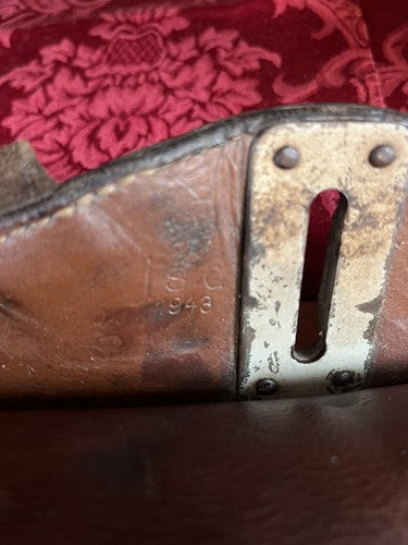 WW2 German Wehrmacht Cavalry Saddlebag Brown Leather JSO 1943 Eagle Stamped 5 - Image 8