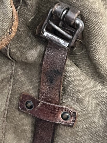 WW2 German Wehrmacht M34 Heavy Canvas Rucksack Backpack ID 2-Strap 2-Pocket - Image 10