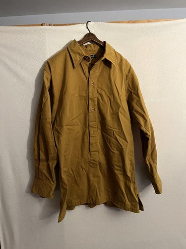 WW2 German Elite Services Officer Shirt Mustard Brown RZM Tag #6135 Long Sleeve