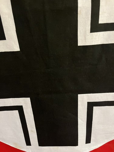 German WW2 1943-45 Deutschland Baltic Cross Vehicle ID Flag Cotton Linen Mint - Image 9