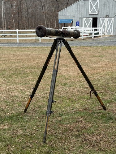Original German WW2 Afrika Korps Range Finder, Calibration Board, & Tripod