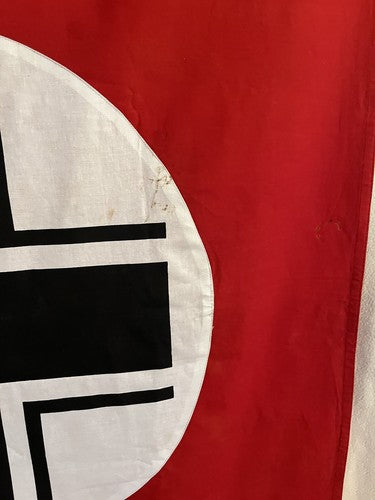 German WW2 1943-45 Deutschland Baltic Cross Vehicle ID Flag Cotton Linen Mint - Image 3