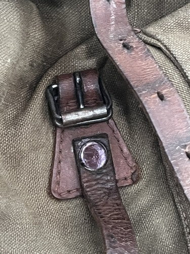 WW2 German Wehrmacht M34 Heavy Canvas Rucksack Backpack ID 2-Strap 2-Pocket - Image 9