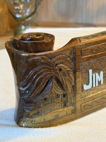 WW2 US Army Philippine Scouts Hand Carved Wood Desk Plaque Jim Spellacy AEC Mint - Image 4
