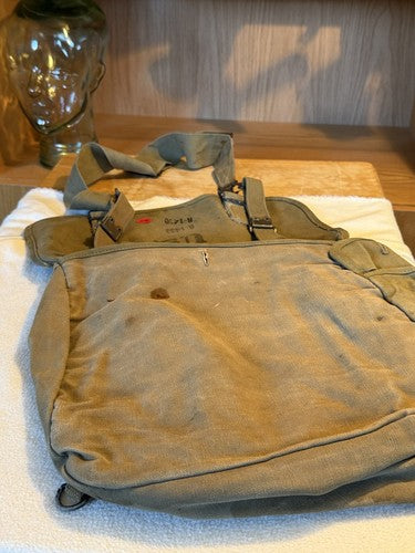 Original WW2 U.S. Army M1936 Musette Bag Field Pack 1943 Atlantic Products Corp - Image 7