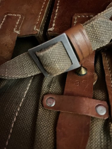 WW2 German MP44 STG44 Magazine Ammo Pouch Set Canvas Leather Yugoslavian-Made - Image 6