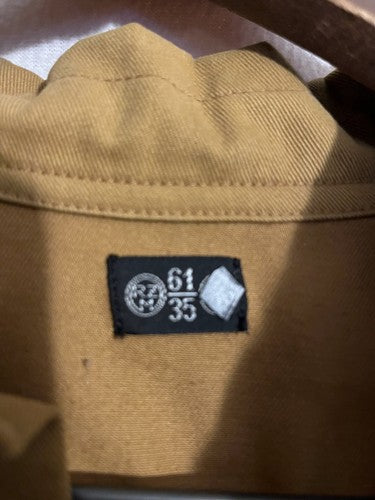 WW2 German Elite Services Officer Shirt Mustard Brown RZM Tag #6135 Long Sleeve - Image 2