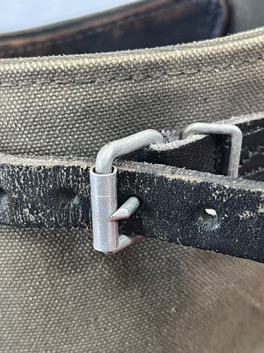 WW2 German Wehrmacht 1942 Low Boot Gaiters Leggings Canvas Leather Aluminum Pair - Image 6